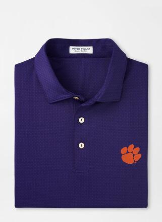 Peter Millar Mens Clemson Tesseract Performance Jersey Polo | Color: Purple | Size: M Product Image