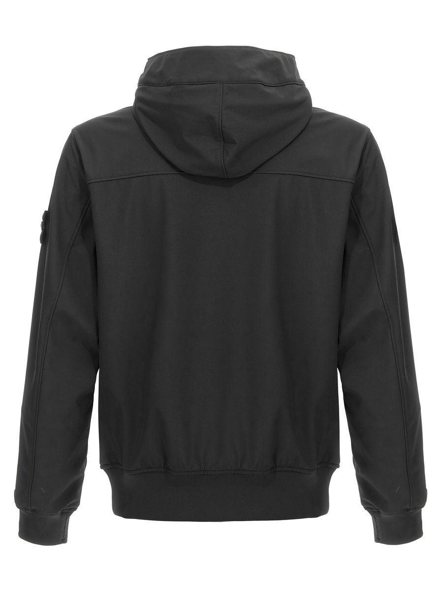 STONE ISLAND Hooded Jacket, Water And Wind Resistant In Black Product Image