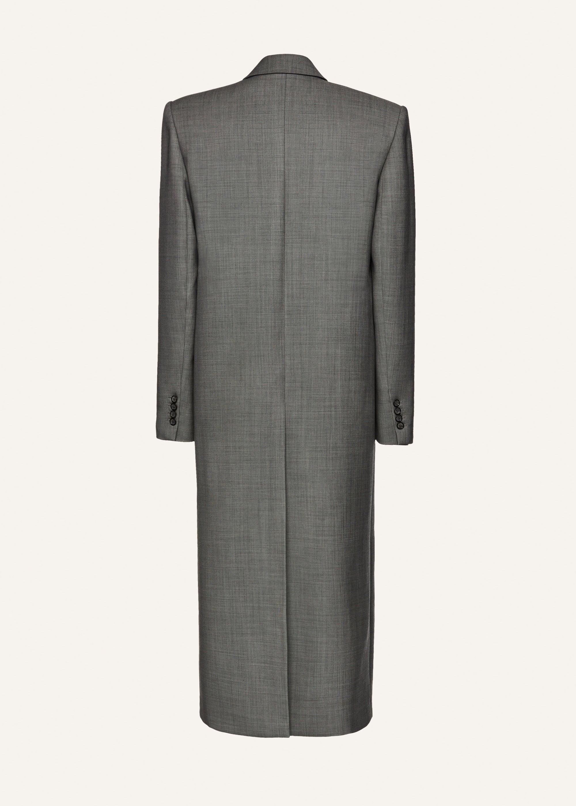 Long classic wool coat in grey Product Image