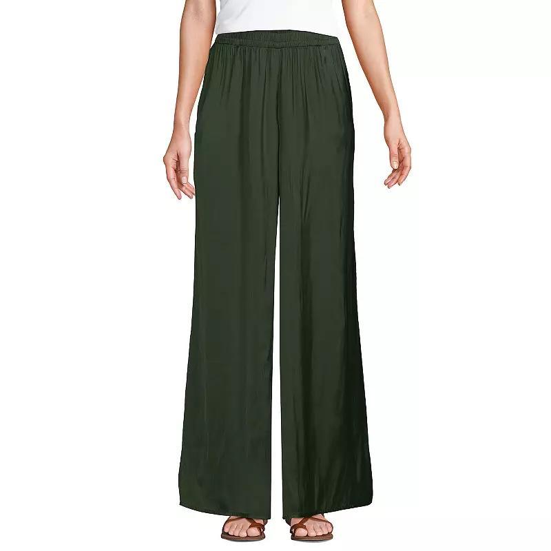 Womens Lands End Wide Leg Palazzo Pants Fresh Green Product Image