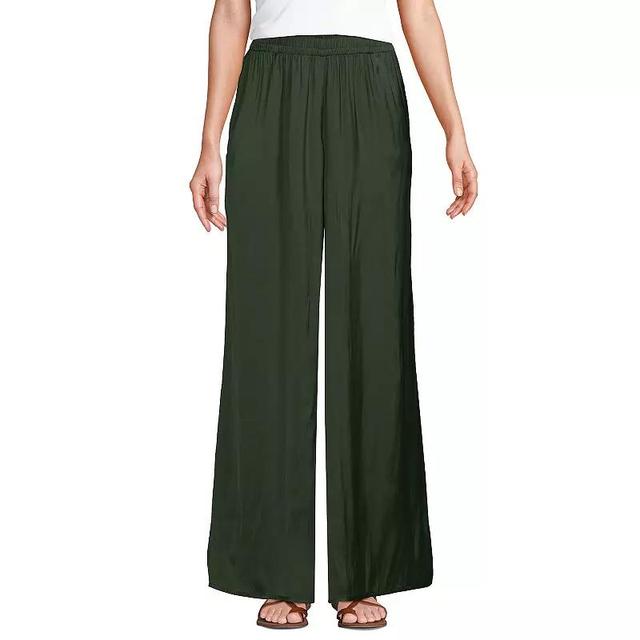 Womens Lands End Wide Leg Palazzo Pants Fresh Green Product Image