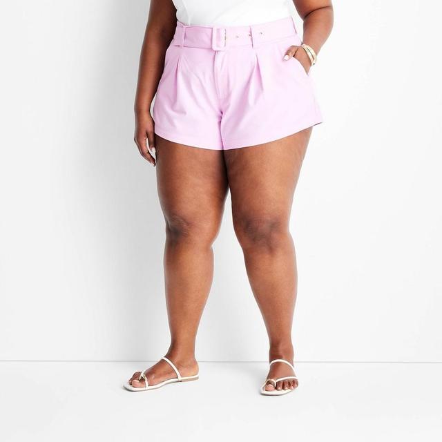 Womens High-Rise Belted Shorts - Future Collective with Jenee Naylor Light Purple 26 Product Image