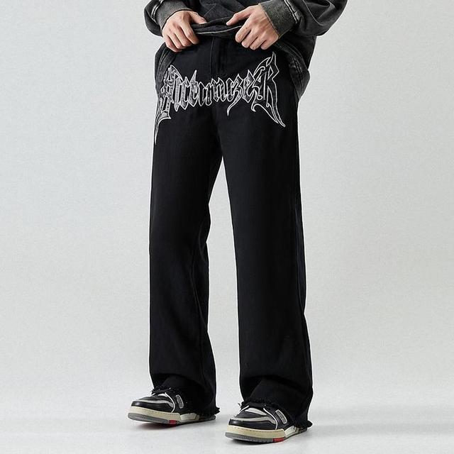 Retro Street Dark Micro-Flare Pants Product Image