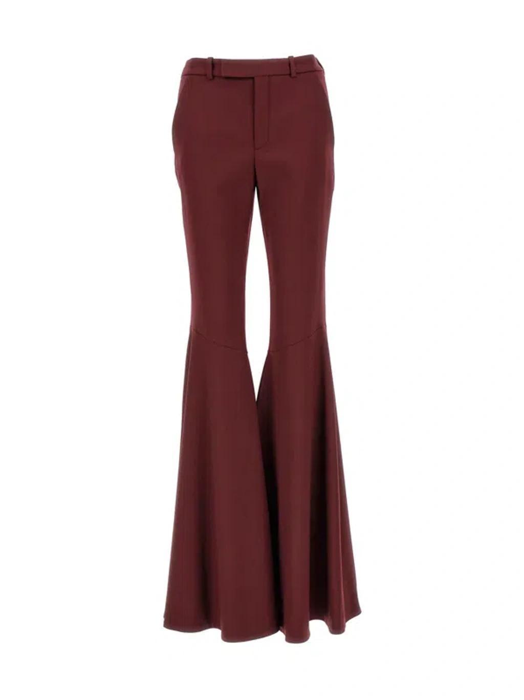 Bordeaux Flared Trousers In Maroon product image