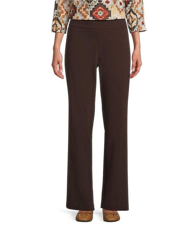 Allison Daley Petite Size Tech Stretch Elastic Waist Straight Leg Pants Product Image