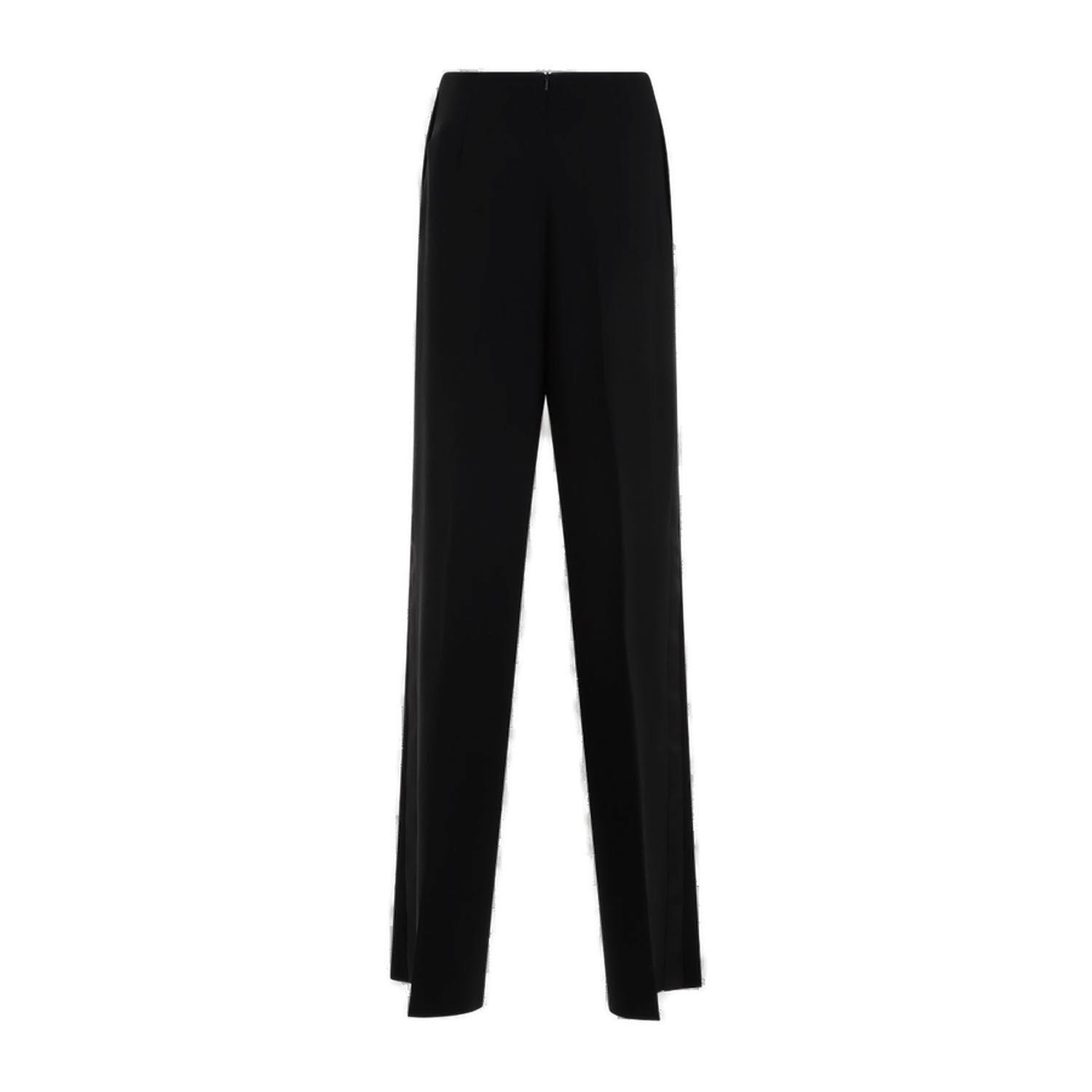 Button Detailed Straight Leg Pants In Black Product Image