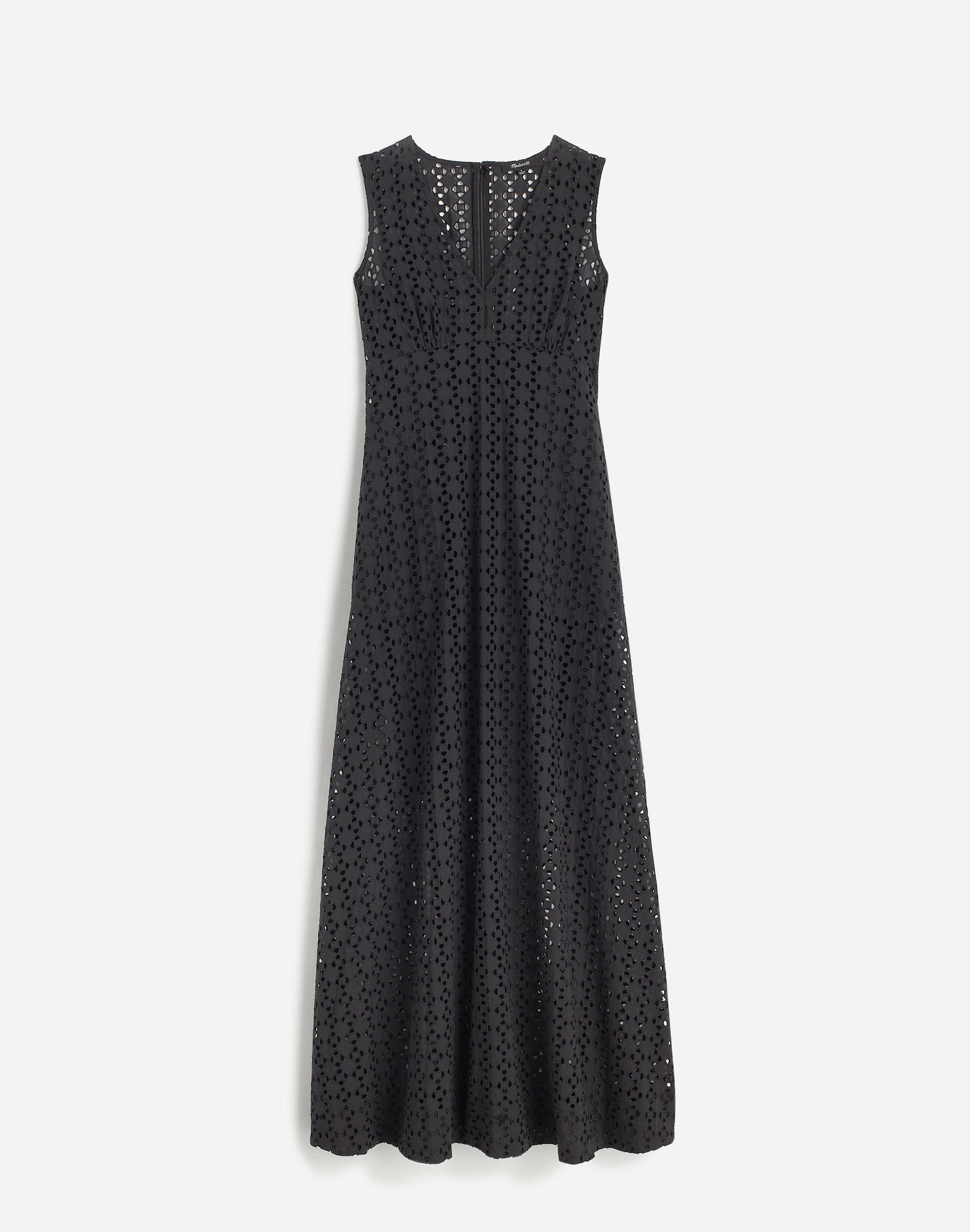 Eyelet V-Neck Maxi Dress Product Image