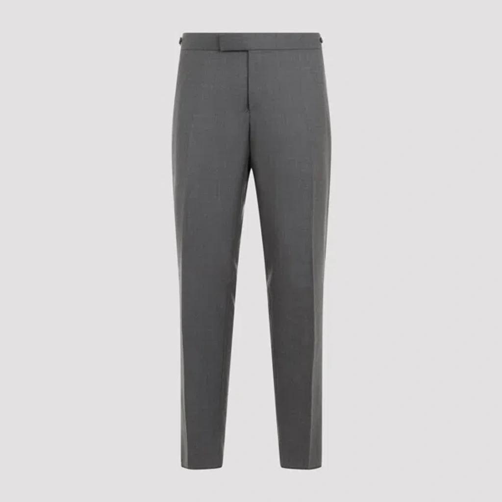 Mid Grey Low Rise Wool Trousers Product Image