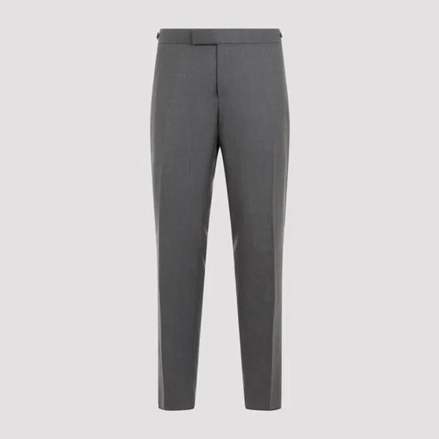 Mid Grey Low Rise Wool Trousers Product Image