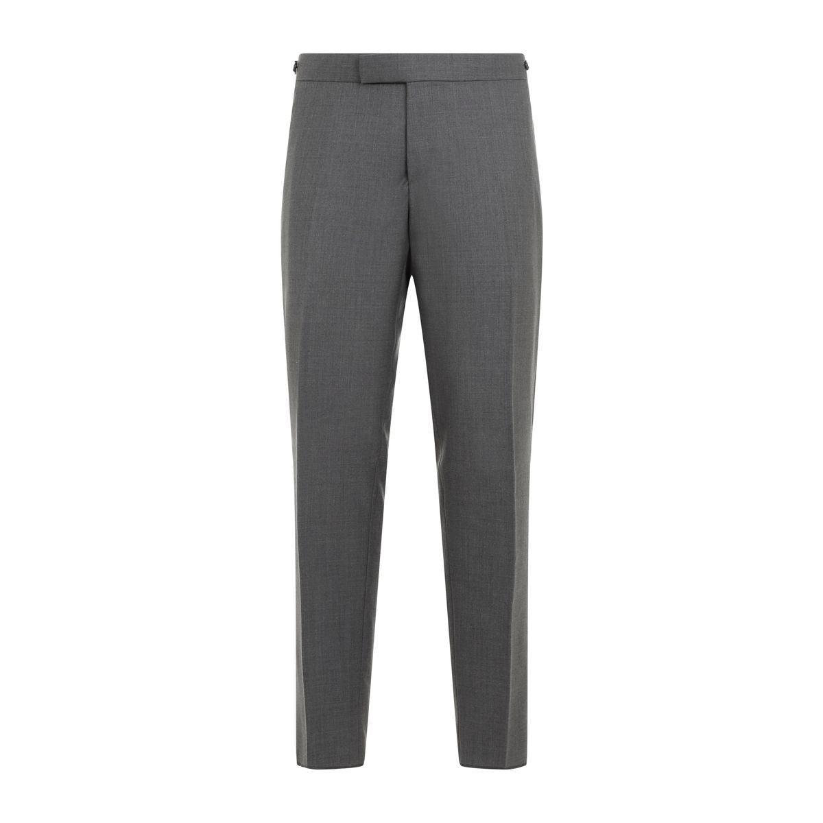 Mid Grey Low Rise Wool Trousers Product Image