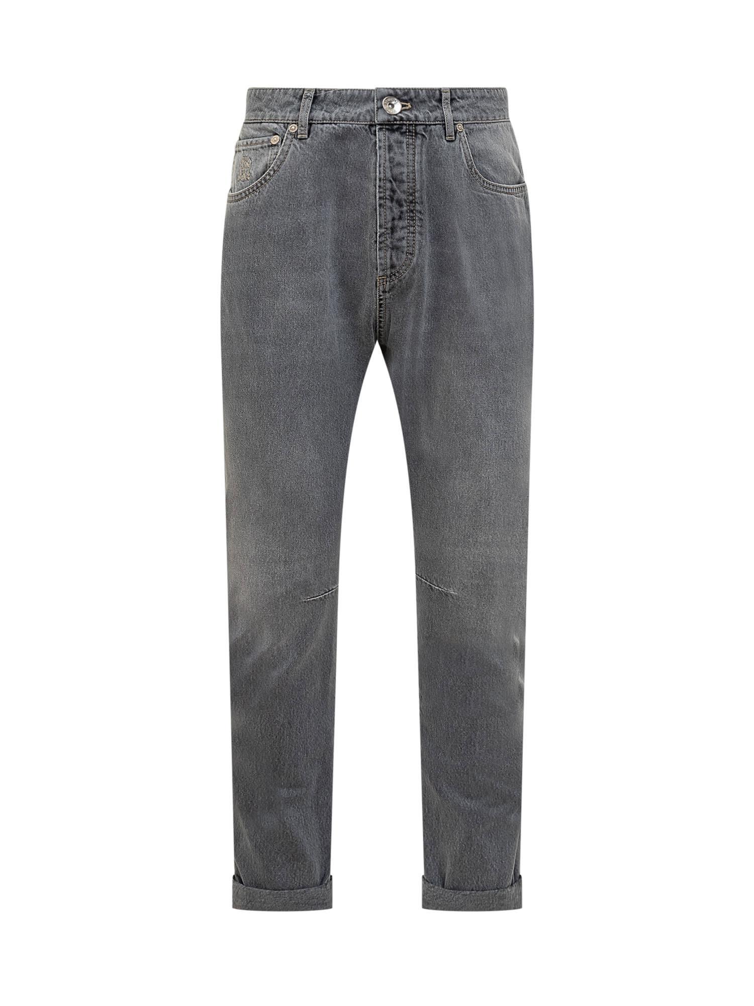 BRUNELLO CUCINELLI Denim Pants In Grey Product Image