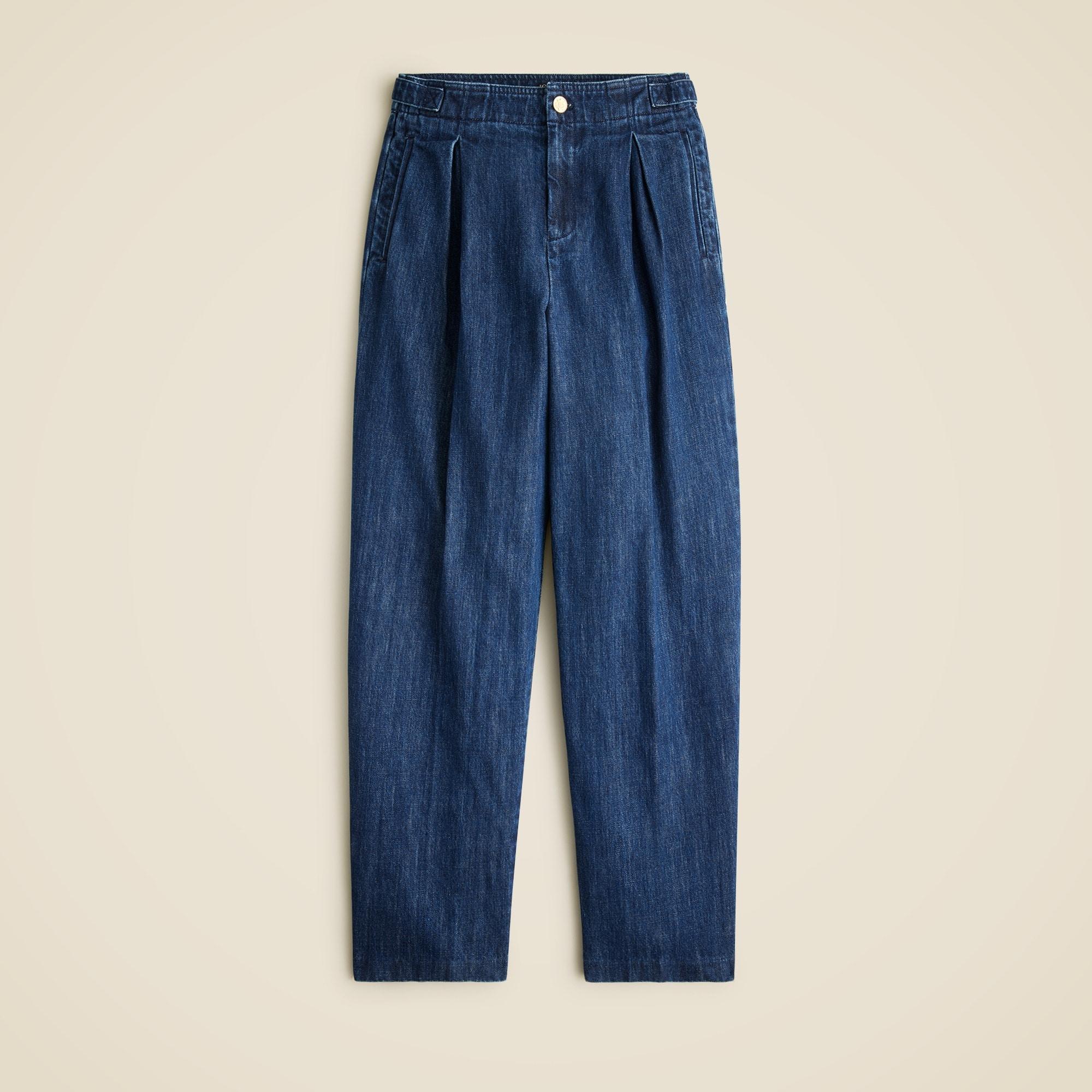 Tapered jean with pleats in 1984 rigid Product Image