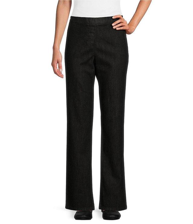 Allison Daley Straight Leg Stretch Denim Elastic Waist Pull-On Pants Product Image