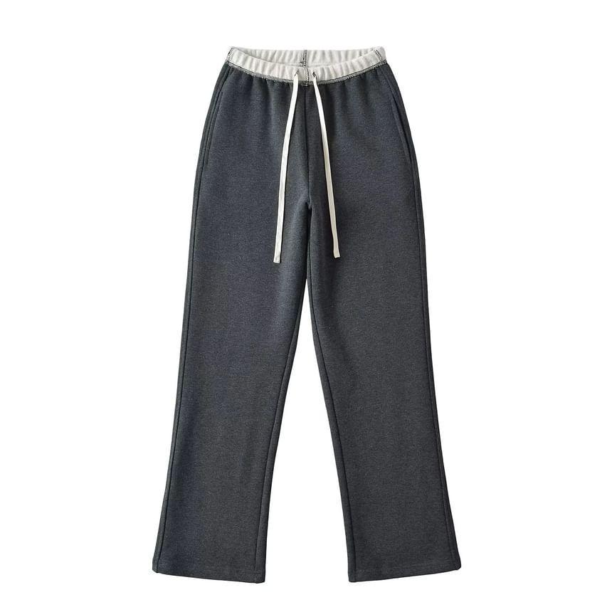 High Waist Plain Sweatpants Product Image