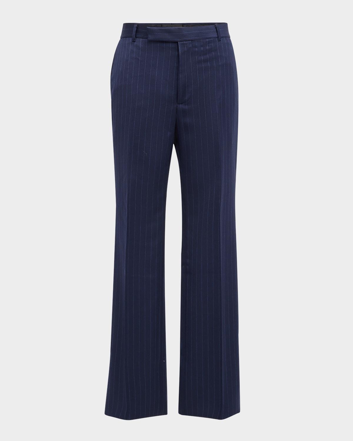 Mens Bold Stripe Wool Trousers Product Image