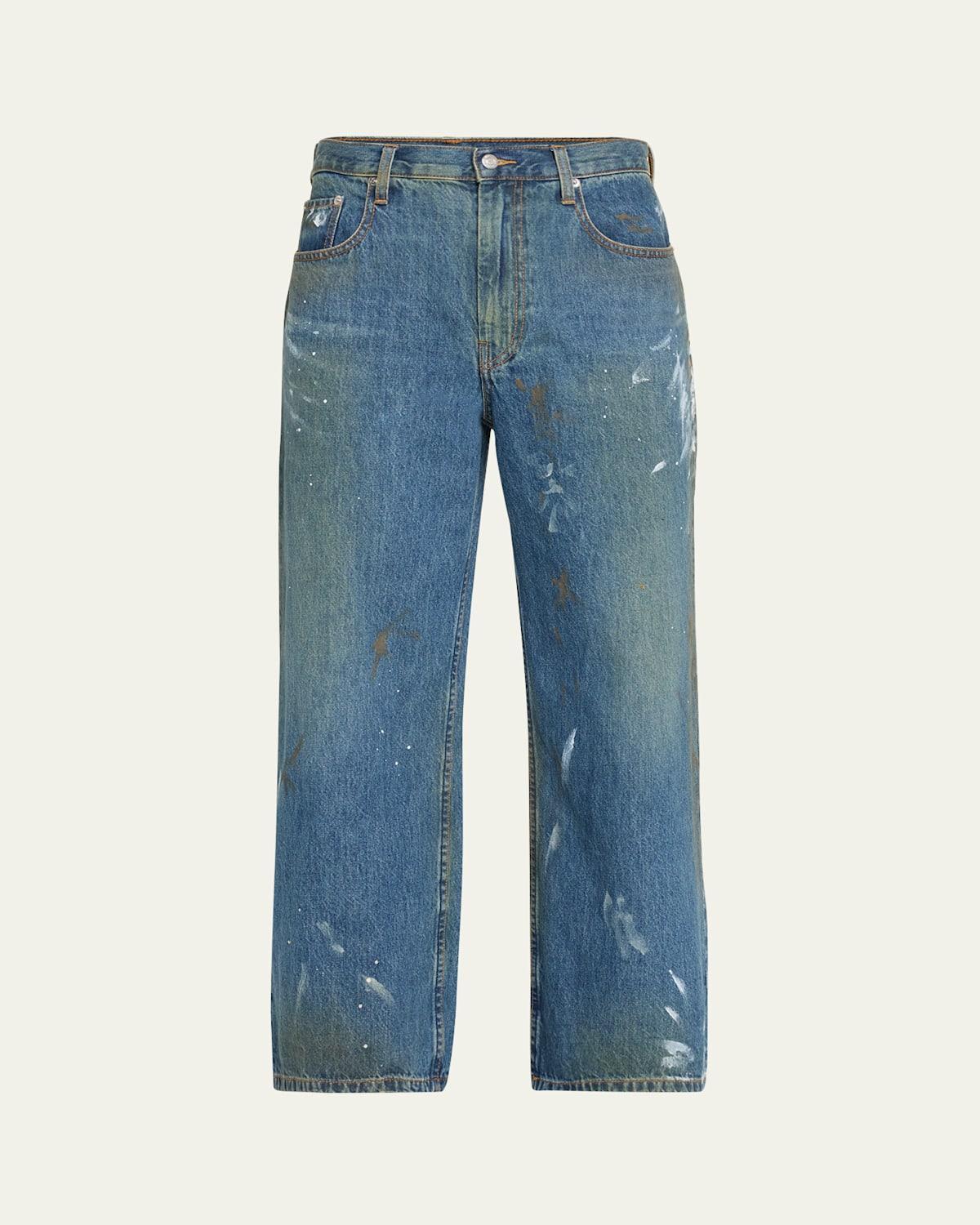 Mens Adjustable Paint-Splatter Jeans Product Image