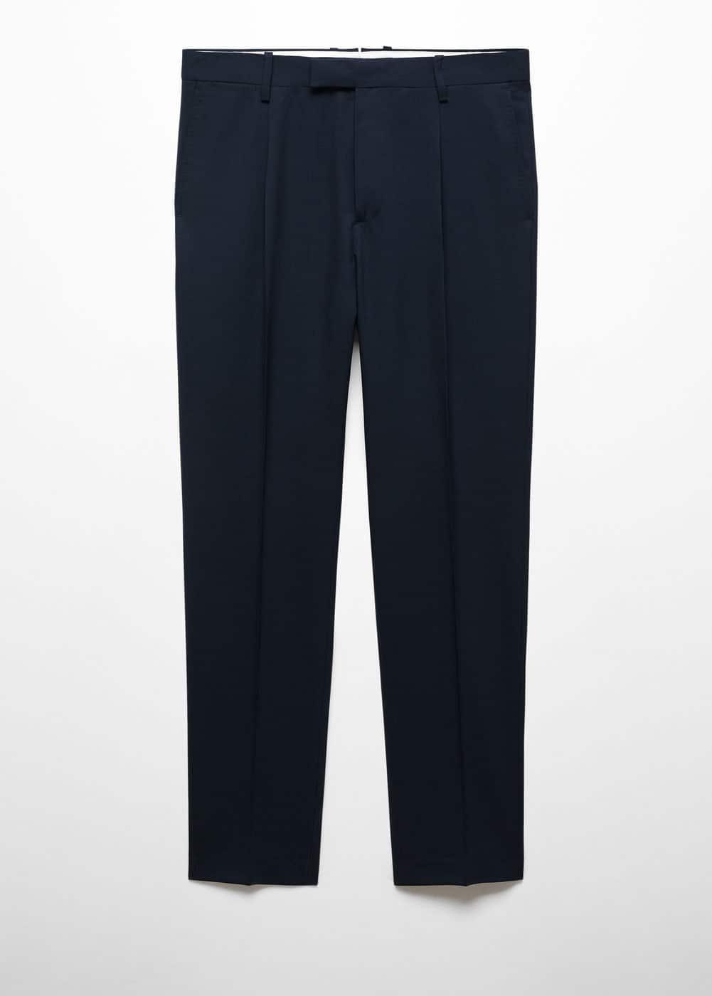 MANGO MAN - 100% virgin wool pleated pants dark navyMen Product Image