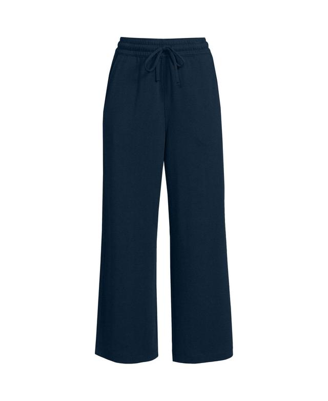 Womens Lands End Sport Knit Pull-On Wide Leg Crop Pants Product Image