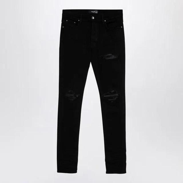 Men's Skinny Jeans With Rips In Black Product Image