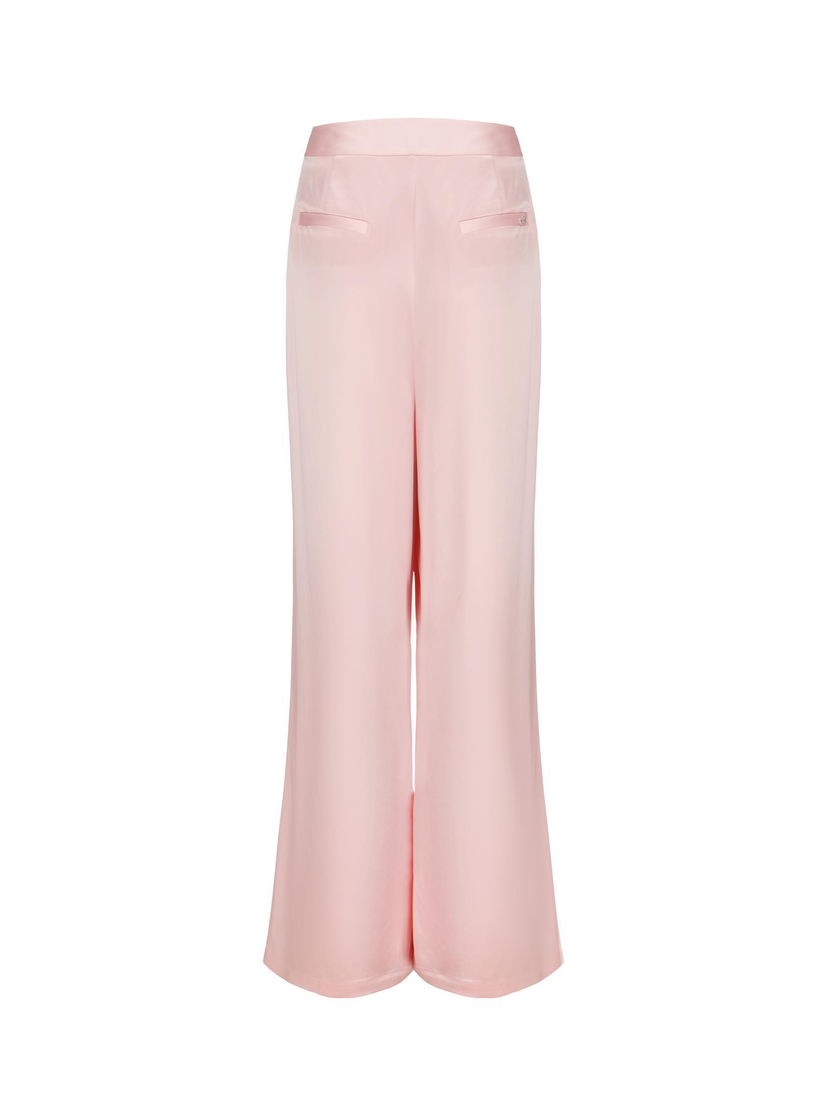 Alexandra Satin Pants (Pink) Product Image