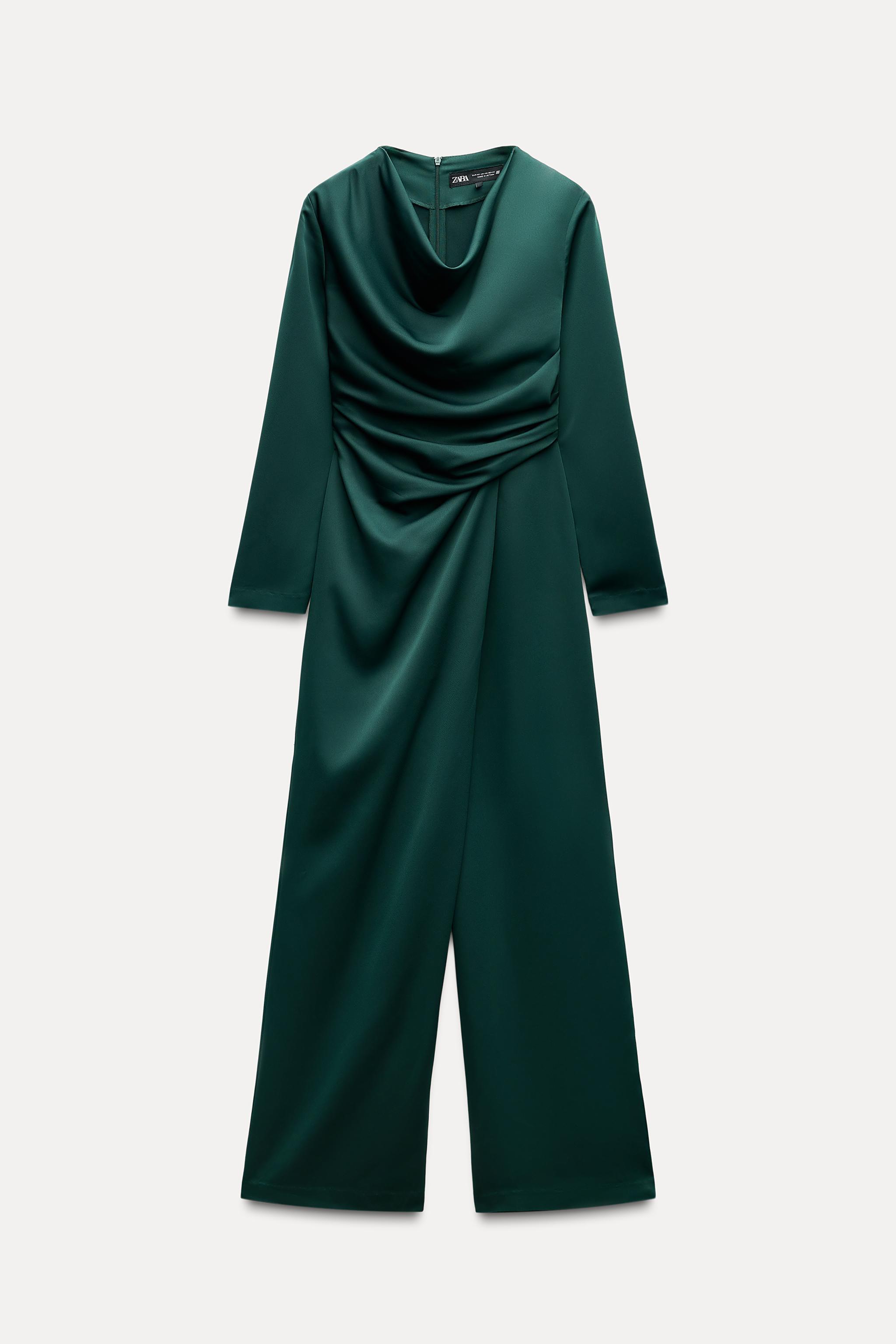 CREPE JUMPSUIT WITH PLEATS AT WAIST Product Image