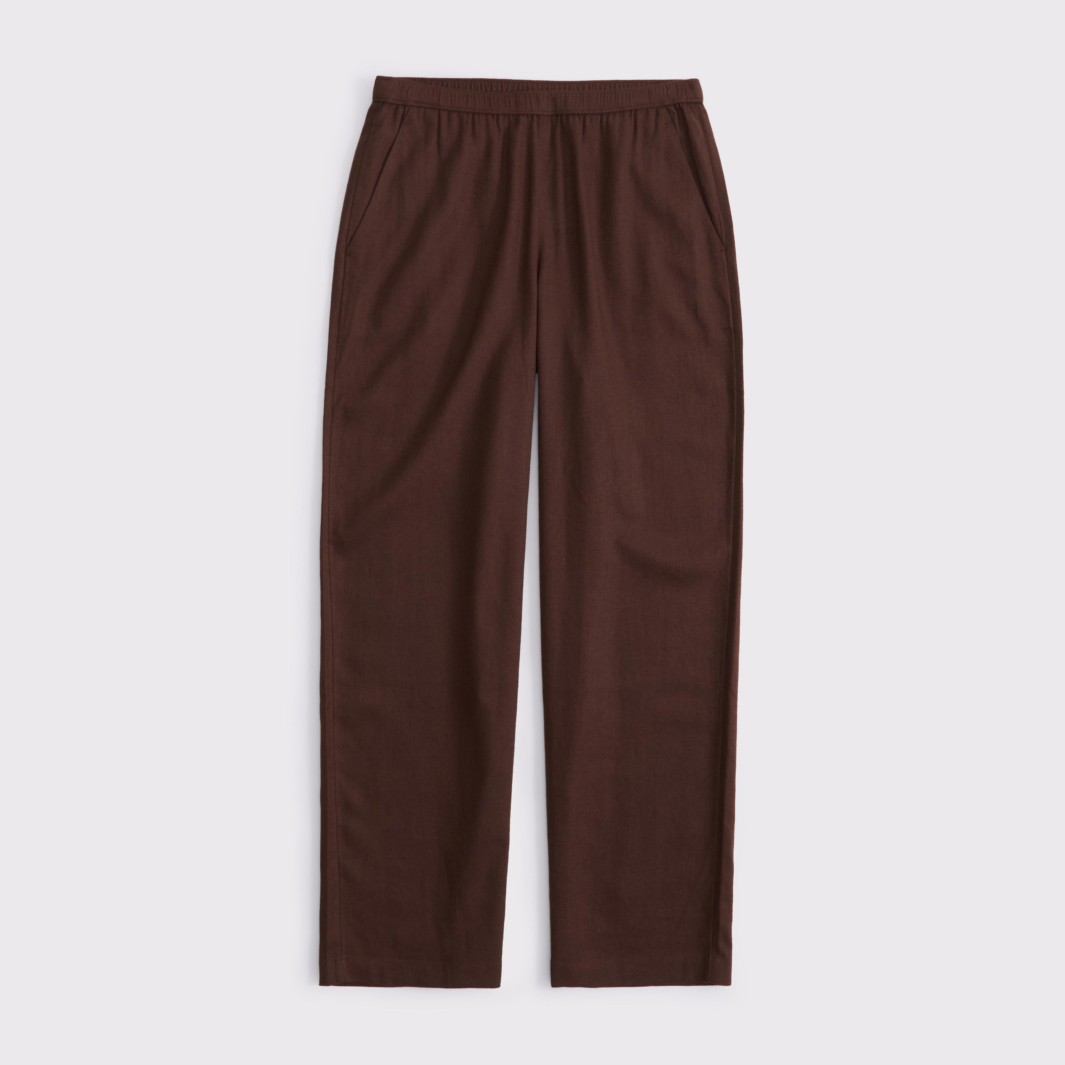 Straight Linen-Blend Pull-On Pant Product Image