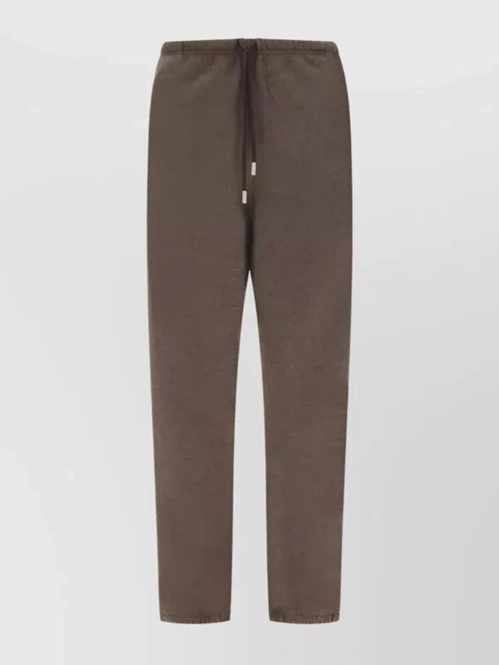 Teo Mélange Jogger Trousers With Soft Texture In Brown Product Image