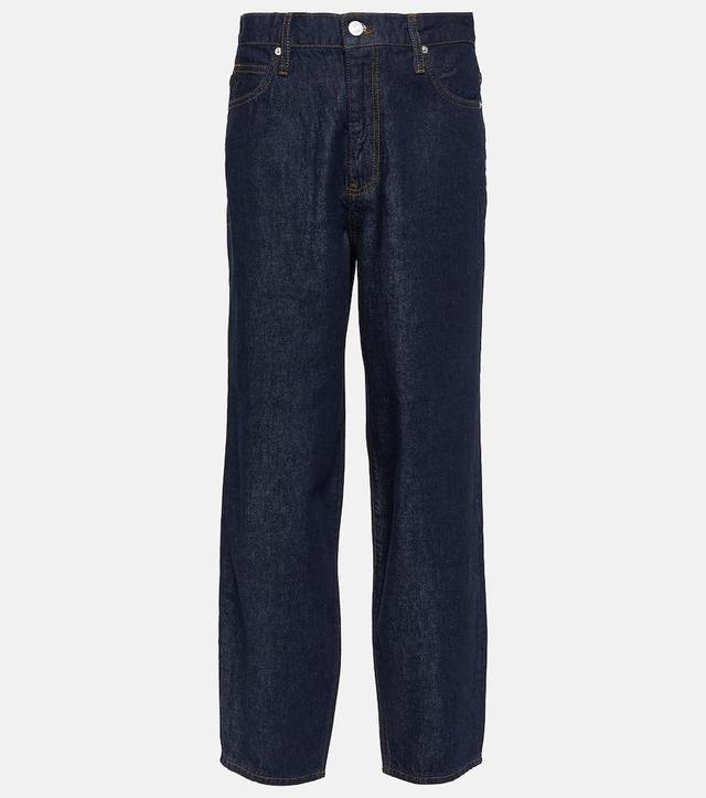 FRAME High-rise Barrel Jeans In Blue Product Image