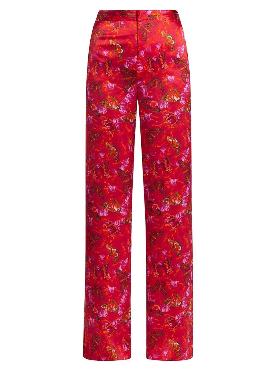 Womens Livvy Butterfly Silk Pants Product Image