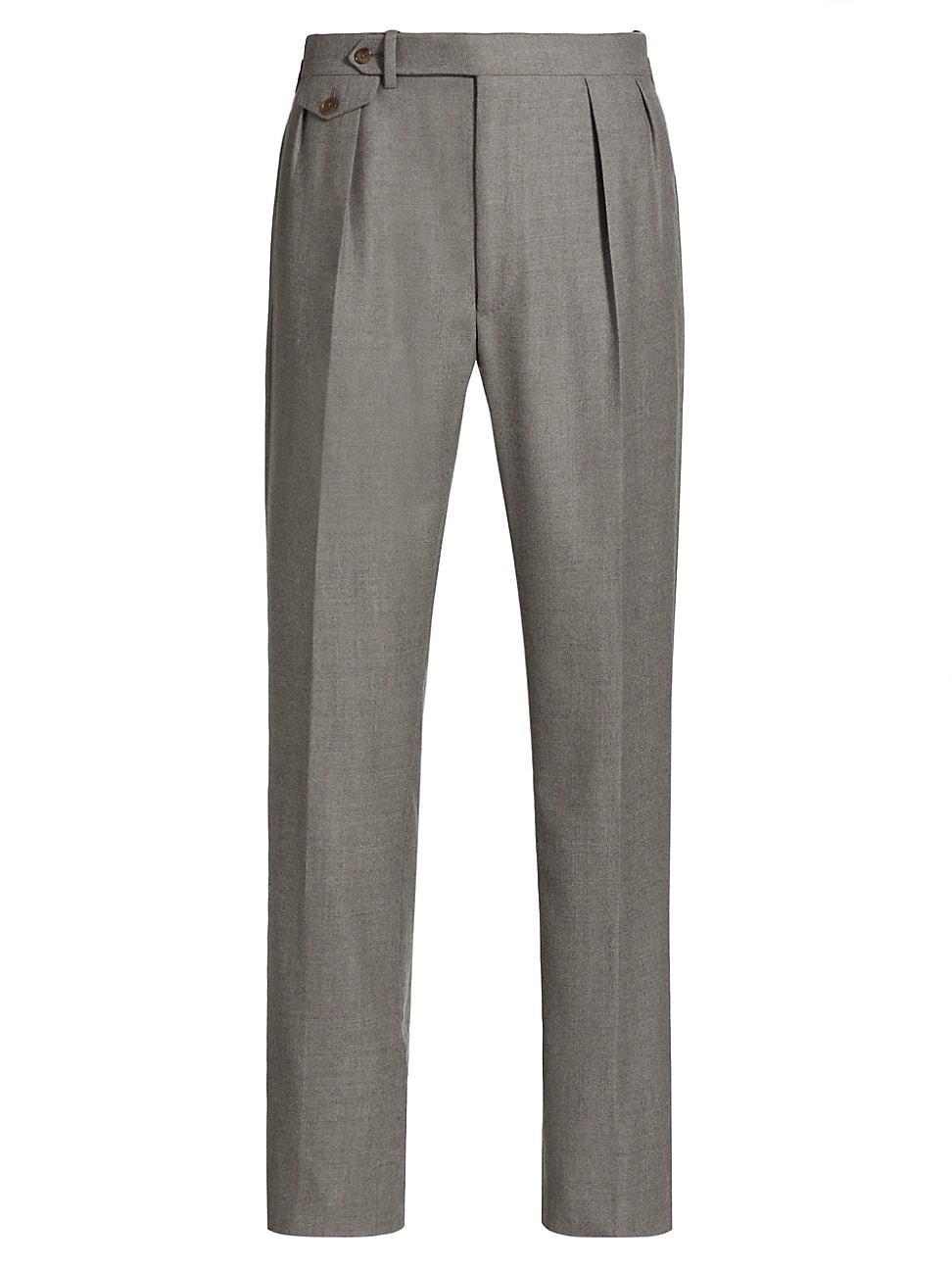 Mens Worsted Wool Trousers Product Image