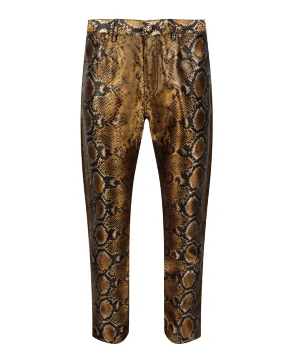 Snakeskin Print Pants In Brown product image