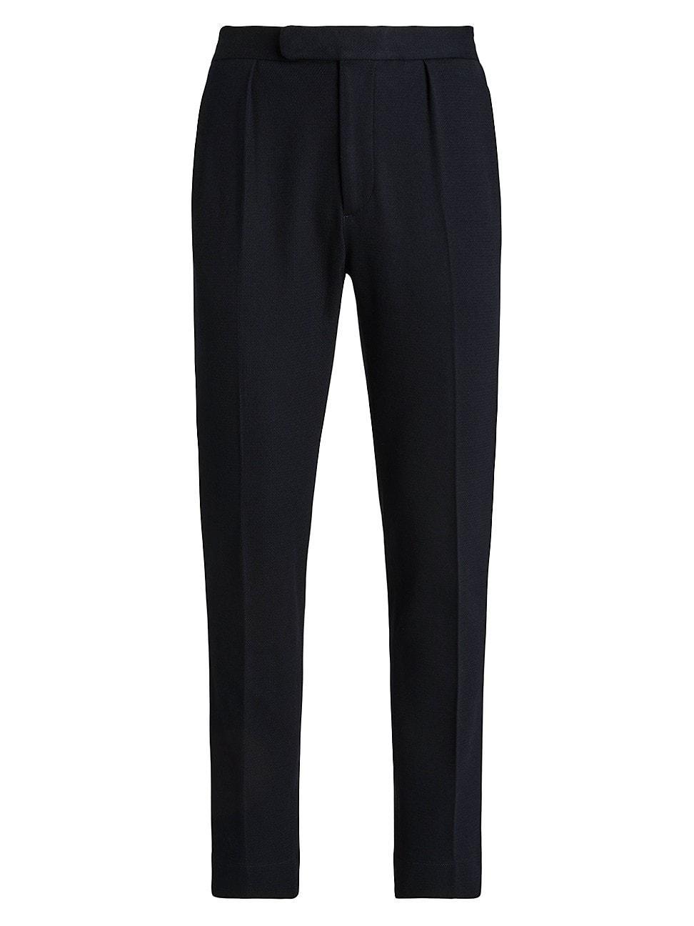 Mens Pleated Cotton Trousers Product Image