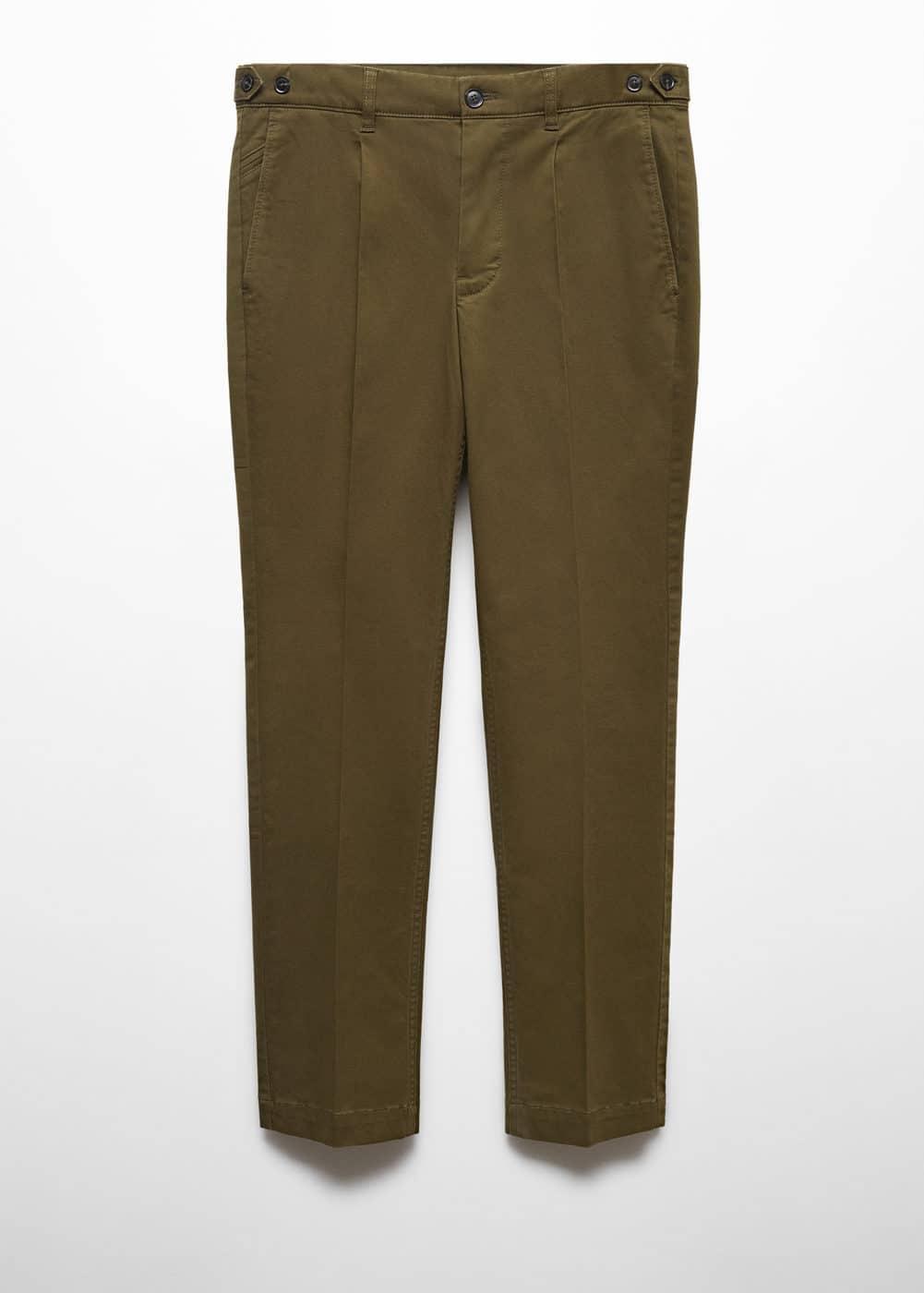 MANGO MAN - Pleated slim fit chinos khakiMen Product Image