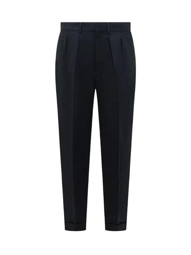 Satin Semi Sartorial Pants In Blue Product Image