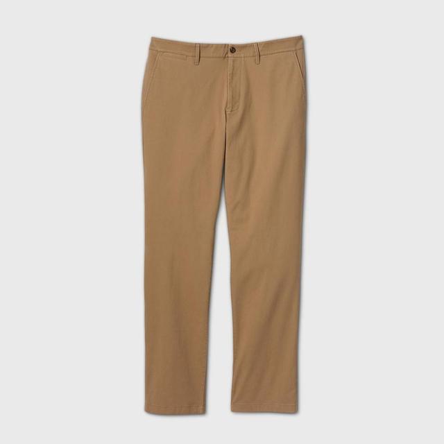 Mens Big & Tall Straight Fit Chino Pants - Goodfellow & Co Khaki 58x30, Green Product Image
