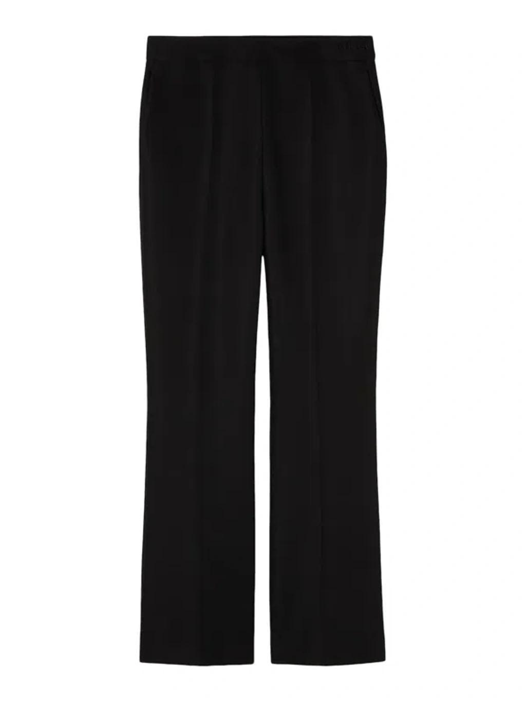 Cotton Jersey Pleated Trousers In Black product image