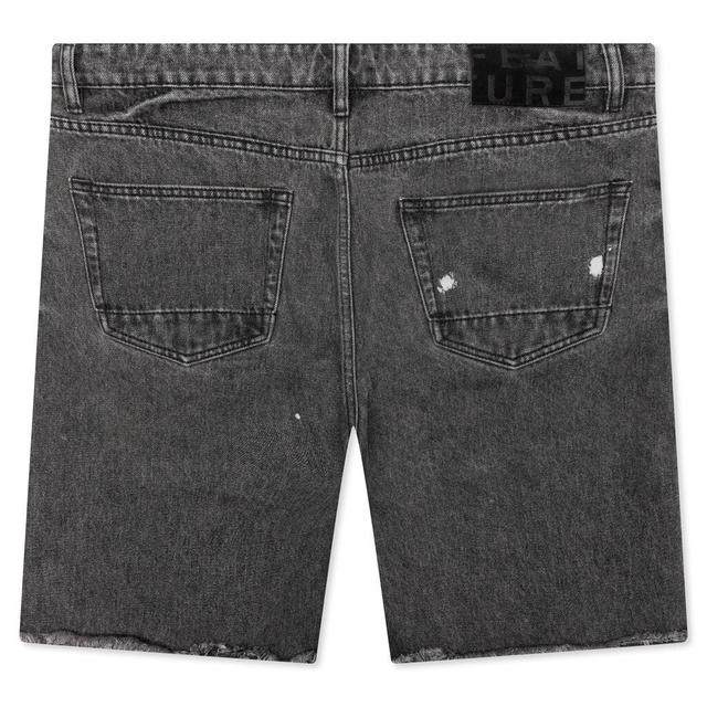 Berry Wide Denim Short - Vintage Black Male Product Image