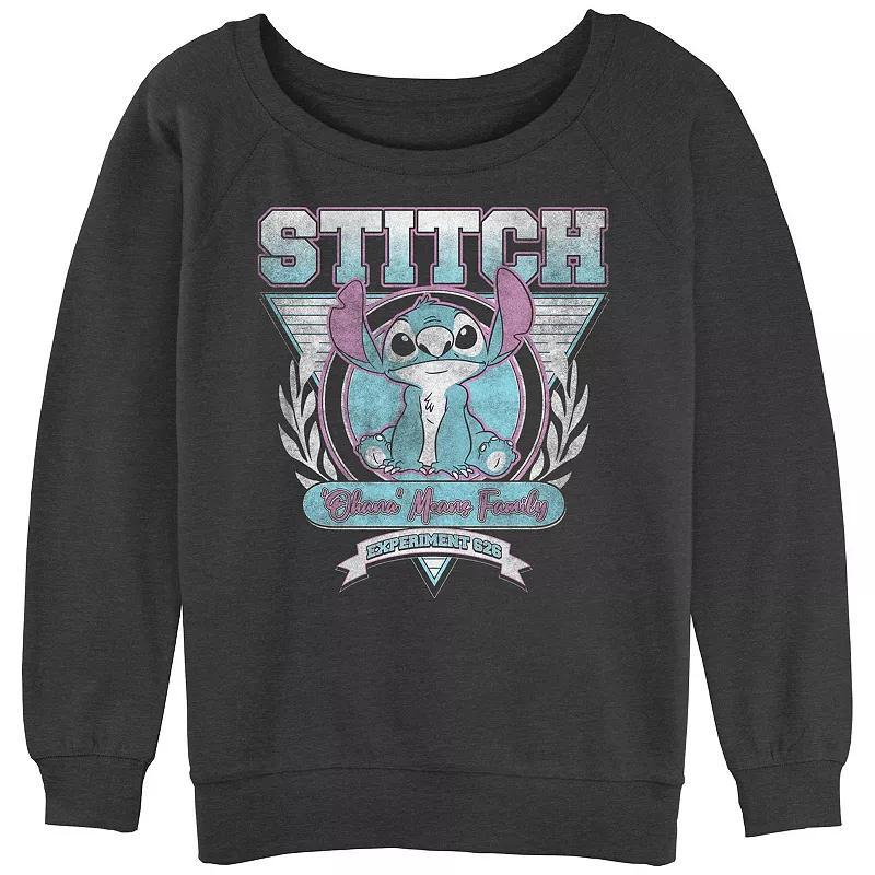 Disneys Lilo & Stitch Ohana Means Family Stitch Crest Juniors Graphic Pullover, Girls Grey Heather Product Image