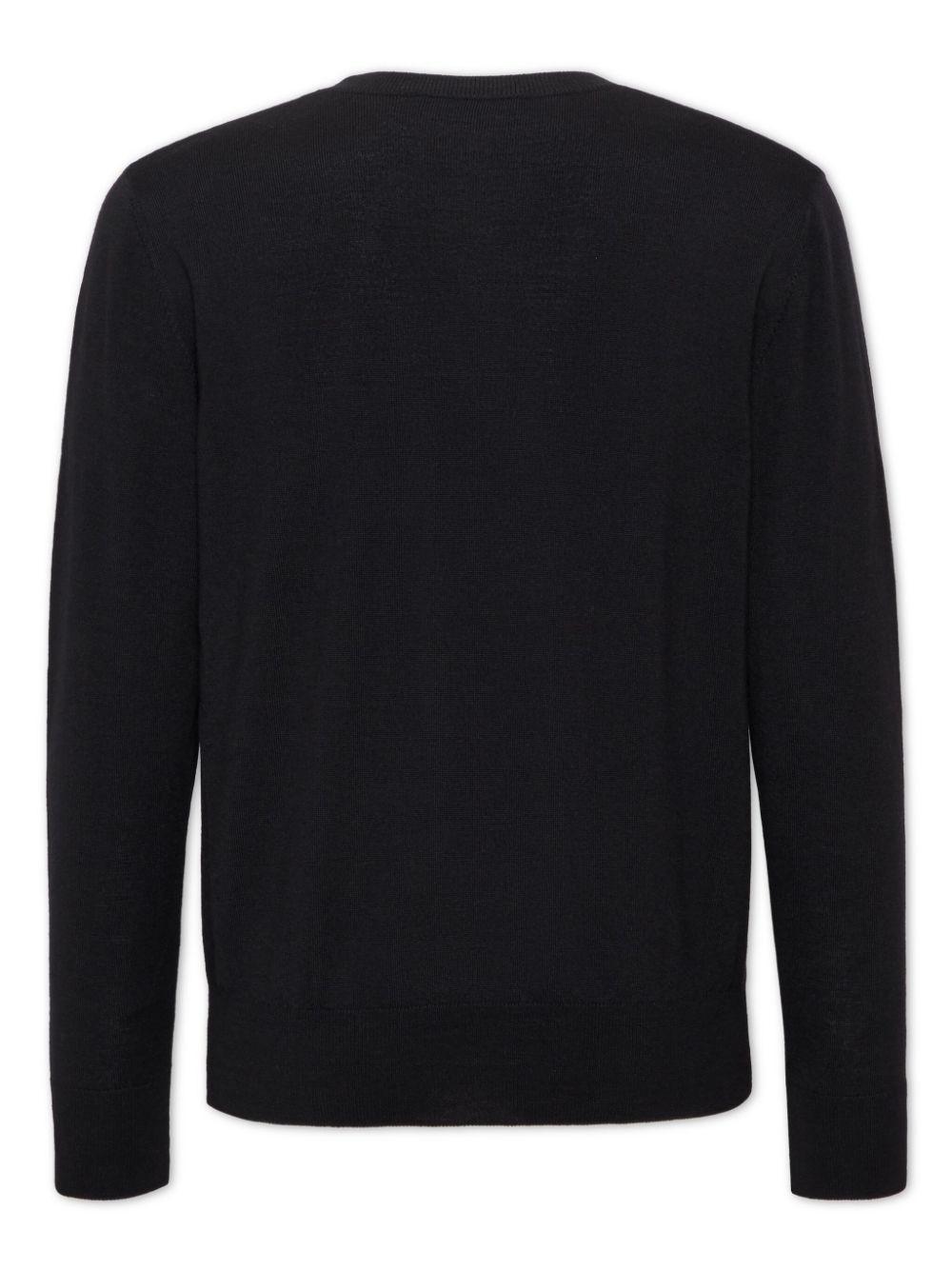 DSQUARED2 D2 Leaf-intarsia Jumper In Black Product Image