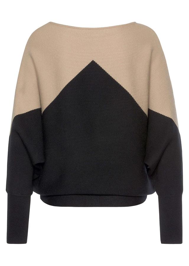 Colorblock Sweater - Black & Tan Product Image