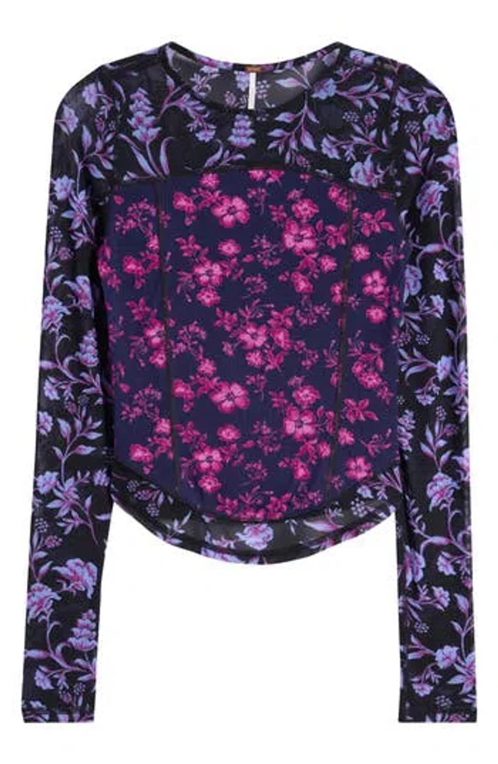 Betty's Garden Mesh Top In Midnight  Combo Product Image