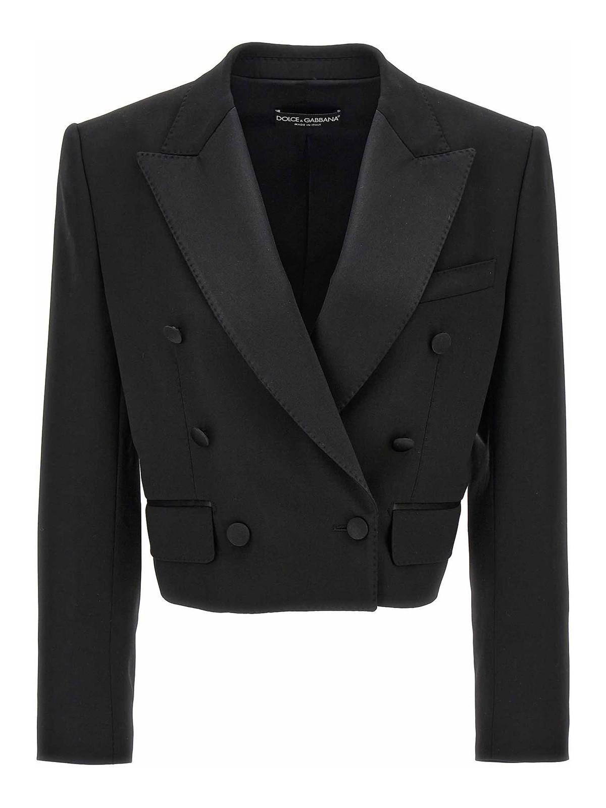 Tuxedo Short Blazer In Black Product Image