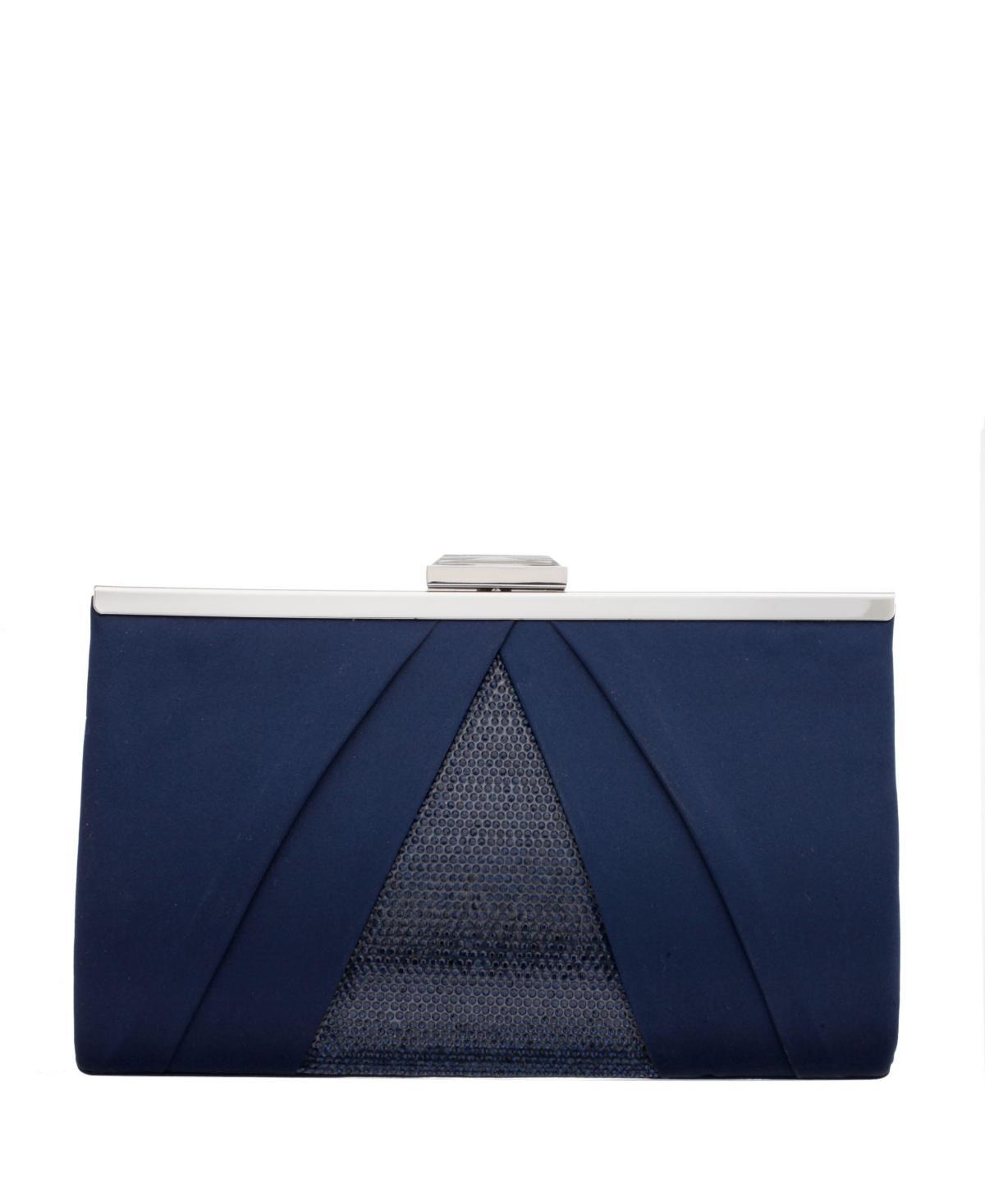 Womens Pleated Stain Crystal Frame Clutch Product Image