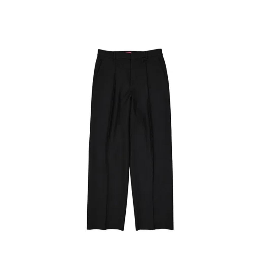 VALENTINO Wool And Silk Trousers In Black product image