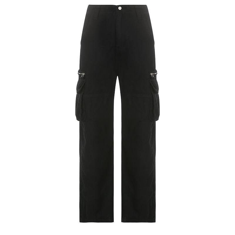 Low Waist Loose-Fit Cargo Pants Product Image