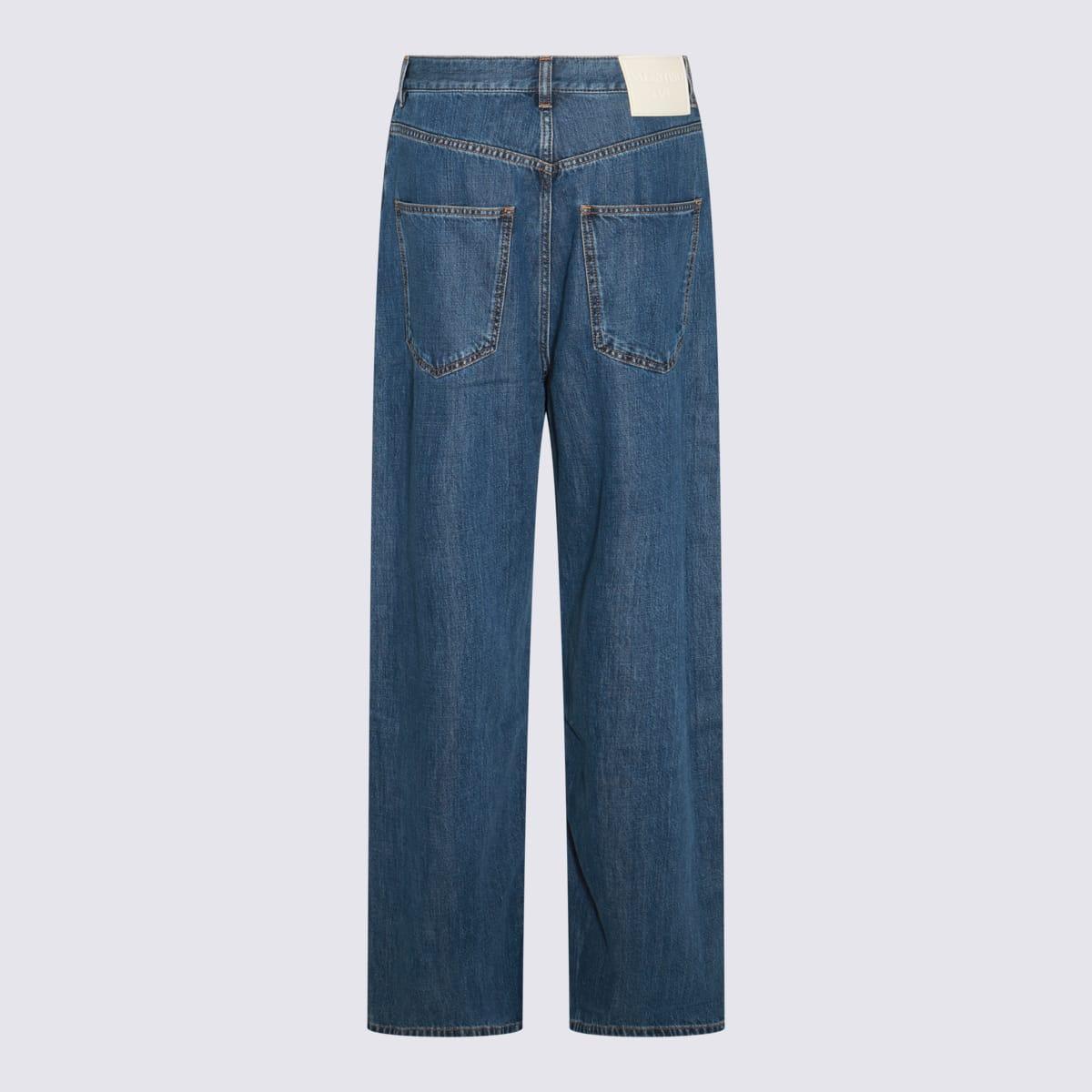 Logo Patch Straight Leg Jeans In Blue Product Image