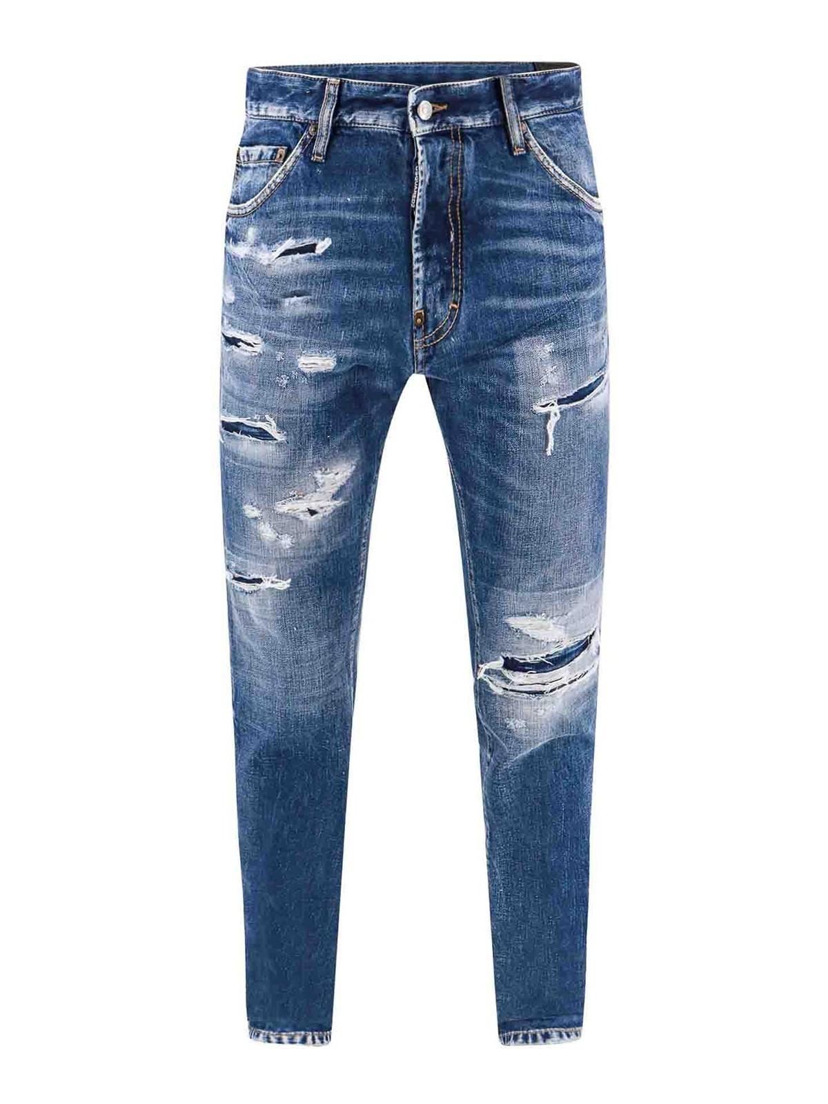 DSQUARED2 Cool Guy Distressed Jeans In Blue Product Image