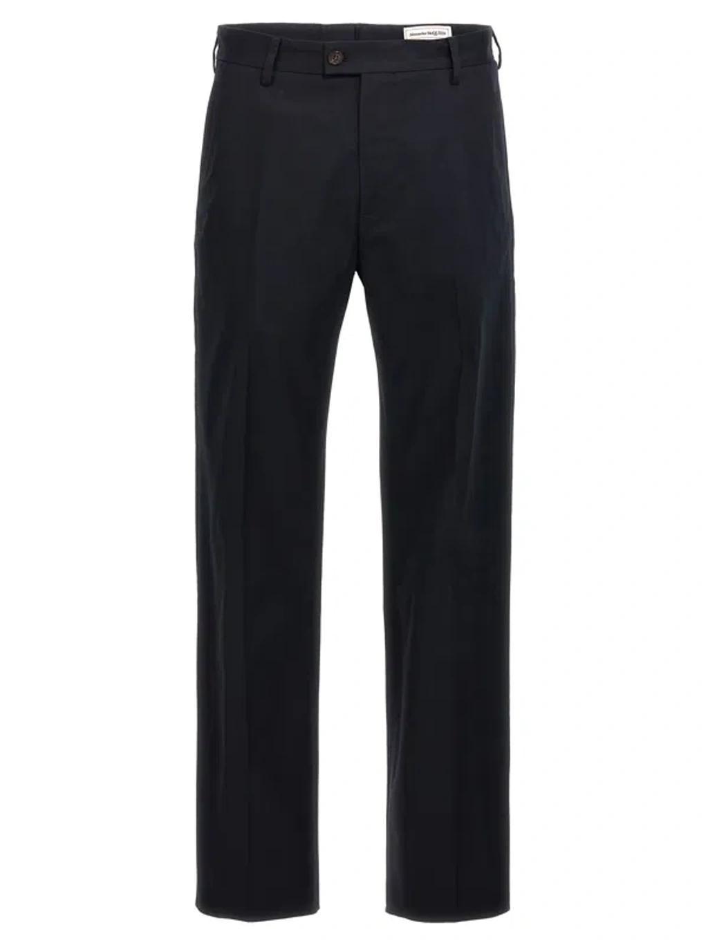 Cotton Chino Trousers In Navy Product Image