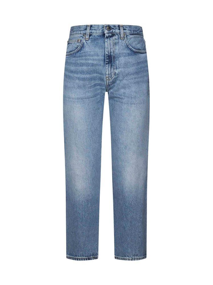 Logo Patch Straight Leg Jeans In Blue Product Image