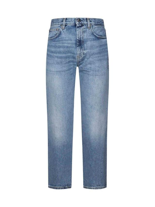 Logo Patch Straight Leg Jeans In Blue Product Image